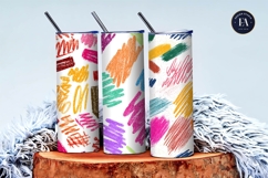 Colorful Crayon Scribble Seamless Art Digital Paper Product Image 3