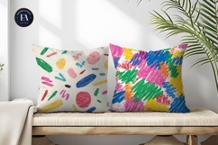 Kids Doodle Crayon Texture Pattern Digital Paper Product Image 2