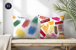 Colorful Crayon Scribble Seamless Art Digital Paper Product Image 2