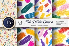 Seamless Kids Crayon Scribble Pattern Digital Paper Product Image 1