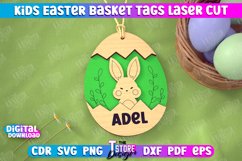 Kids Easter Basket Tags Laser Cut Bundle, Easter Gift Tags Product Image 3