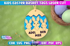 Kids Easter Basket Tags Laser Cut Bundle, Easter Gift Tags Product Image 4