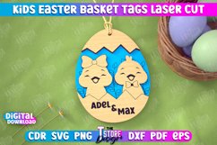 Kids Easter Basket Tags Laser Cut Bundle, Easter Gift Tags Product Image 9