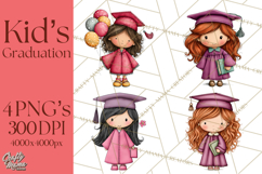 Kids Graduation Clipart PNG, Preschool Kindergarten Kids Product Image 1