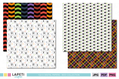 Coordinating 12x12 digital papers for Halloween decorations and party stationery