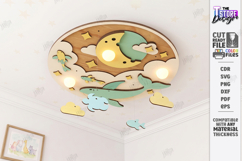 Kids Lamp Laser Cut | Night Light | Nursery Decor | Sky SVG Product Image 1