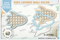 Kids Room Wall Decor Laser Cut. Baby Room SVG. Rocket SVG Product Image 2