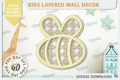 Kids Room Wall Decor Laser Cut. Baby Room SVG. Bee SVG Product Image 1