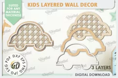 Kids Room Wall Decor Laser Cut. Baby Room SVG. Car SVG Product Image 2