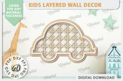 Kids Room Wall Decor Laser Cut. Baby Room SVG. Car SVG Product Image 1
