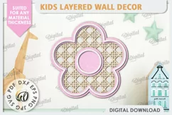 Kids Room Wall Decor Laser Cut. Baby Room SVG. Flower SVG Product Image 1