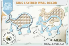 Kids Room Wall Decor Laser Cut. Baby Room SVG. Whale SVG Product Image 2