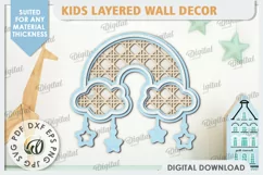Kids Room Wall Decor Laser Cut. Baby Room SVG. Rainbow SVG Product Image 1