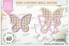 Kids Room Wall Decor Laser Cut. Baby Room SVG. Butterfly SVG Product Image 2