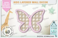 Kids Room Wall Decor Laser Cut. Baby Room SVG. Butterfly SVG Product Image 1