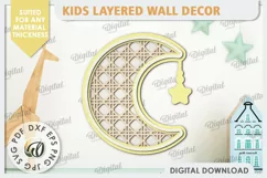 Kids Room Wall Decor Laser Cut. Baby Room SVG. Moon SVG Product Image 1