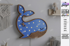 Kids Night Light Laser Cut Bundle | 3D Animal Lamp | Nursery Product Image 4