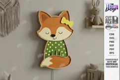 Kids Night Light Laser Cut | 3D Animal Lamp | Nursery Decor Product Image 1