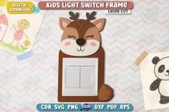 Kids Light Switch Frame Laser Cut | Deer Design | Nursery Product Image 1