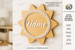 Kids Macrame Decor Laser Cut. Kids Room Wall Decor SVG Product Image 1