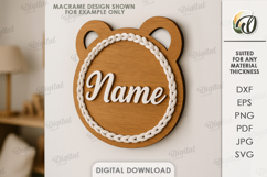 Kids Macrame Decor Laser Cut. Kids Room Wall Decor SVG Product Image 1