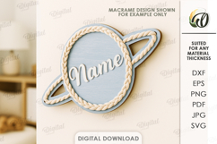 Kids Macrame Decor Laser Cut. Kids Room Wall Decor SVG Product Image 1