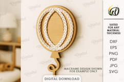 Kids Macrame Decor Laser Cut. Kids Room Wall Decor SVG Product Image 1