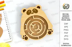 3D Kids Maze Laser Cut. Children's toy SVG. Panda SVG Product Image 1