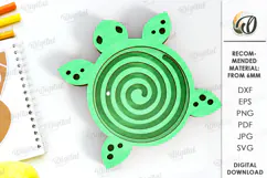 3D Kids Maze Laser Cut. Children's toy SVG. Turtle SVG Product Image 1