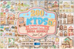 Kids Mega Bundle Laser Cut. Nursery Decor. New Born SVG. CNC Product Image 1