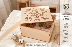 Kids Memory Box Laser Cut. Keepsake Box SVG Product Image 1