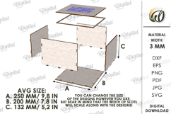 Kids Memory Box Laser Cut. Keepsake Box SVG Product Image 2