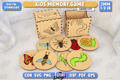 Kids Memory Game with Holder Box Laser Cut, Educational Toy Product Image 3