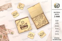 Kids memory game box Laser cut. Dino SVG Product Image 1