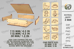 Kids memory game box Laser cut. Dino SVG Product Image 2