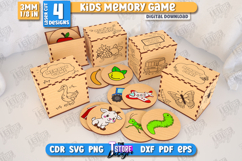 Kids Memory Game with Holder Box Laser Cut, Educational Toy Product Image 1