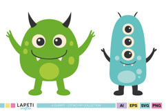 Printable Monster Birthday Decorations SVG Bundle
