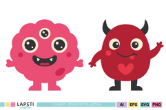 Monster party decorations clipart for birthday banners stickers and thank you cards