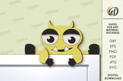Kids Monsters Decor Lasercut. Cute Monster Door Corner Decor Product Image 1