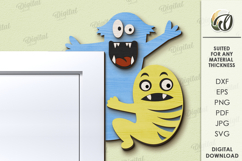 Kids Monsters Decor Lasercut. Cute Monster Door Corner Decor Product Image 1
