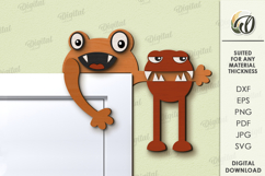 Kids Monsters Decor Lasercut. Cute Monster Door Corner Decor Product Image 1