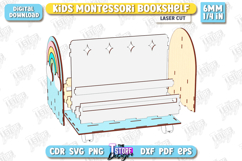 Kids Bookshelf Laser Cut | Desktop Organizer | Rainbow | CNC Product Image 2