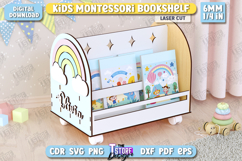 Kids Bookshelf Laser Cut | Desktop Organizer | Rainbow | CNC Product Image 1