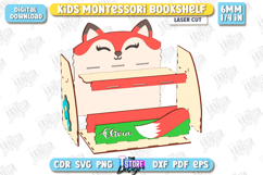 Kids Bookshelf Laser Cut | Desktop Organizer | Fox | CNC Product Image 3