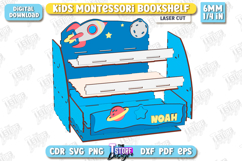 Kids Bookshelf Laser Cut | Desktop Organizer | Space | CNC Product Image 3