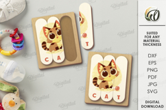Kids montessori puzzle Laser Cut. Cat SVG Product Image 1