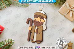 Kids Nativity Ornament Laser Cut|Christmas Ornament|Holidays Product Image 1