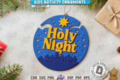 Kids Nativity Ornament Laser Cut|Christmas Ornament|Holidays Product Image 1