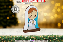 Kids Nativity Scene Laser Cut Bundle|Christmas Eve|Xmas SVG Product Image 8