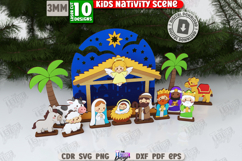 Kids Nativity Scene Laser Cut Bundle|Christmas Eve|Xmas SVG Product Image 1